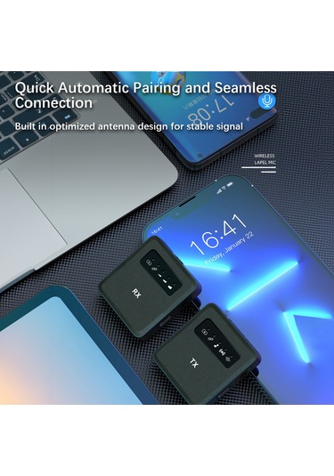 Samdoo Küçük Taşınabilir Kablosuz Yaka Mikrofonu - 2.4g Ultra Düşük Gecikme, Akıllı Gürültü Engelleme, Canlı Yayın Ve Ses Kaydı İçin