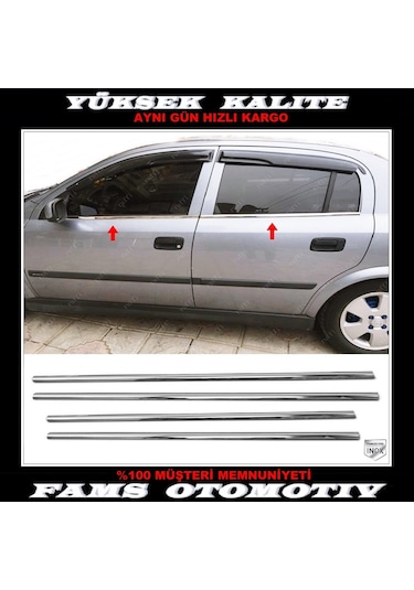 Opel Astra G Krom Cam Çıtası 4 Prç. 1998-2005 Arası P.  Çelik