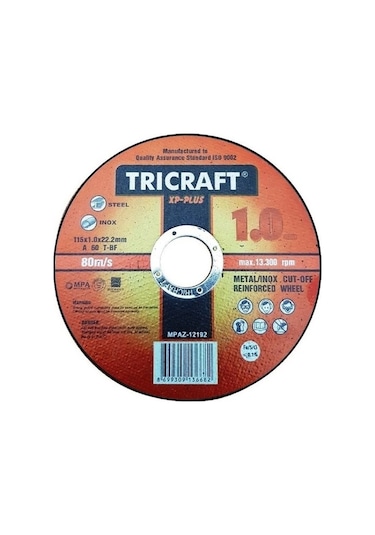 Meşem Trıcraft X Plus 115x1x22.23 Mm Inox Kesici Taş 10 Adet Meşem-3301