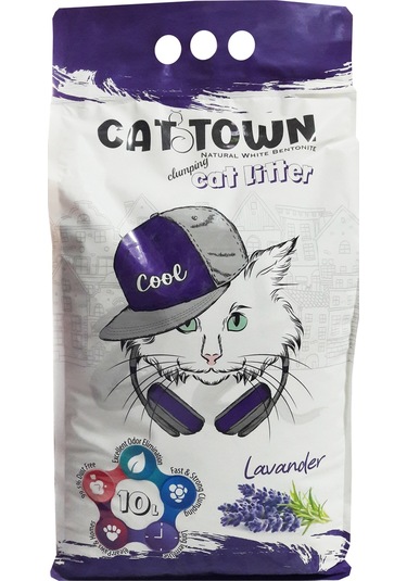 Cat Town Lavanta İnce Taneli Topaklaşan Kedi Kumu 10 L