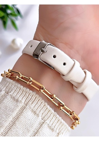 Coliseum Deri Kordon Vintage Seri Kadın Kol Saati+bileklik Hediyeli Cl8104.bm5 Sarı