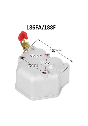 İtal/Çin 186Fa/188Fa 11hp/12hp Dizel Külbütör Kapağı (Üst Kapak) Mandallı (Dekomprasyonlu) 3 Vidalı
