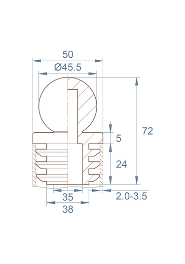 Profi Master Dikmen İçin Top Kapak 50x50 Mm - 2 Adet 259674625