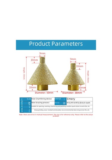 Reedark Cunxing M10 Elmas Materyal Taş Mermer Kiremit Delici, Köşe Taslaklama Ve Açma İşlevi, Keskin Ve Dayanıklı, Φ38mm