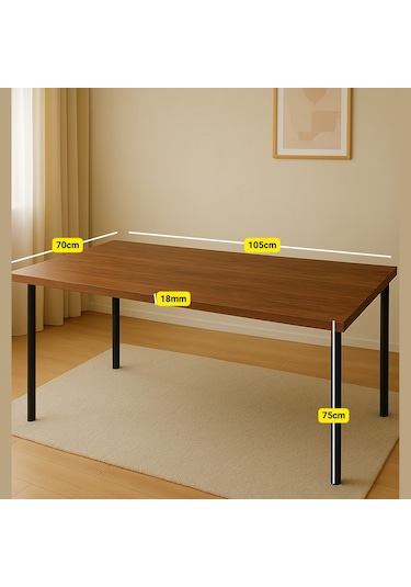 Çalışma Yemek Masası 105 70 Metal Ayaklı