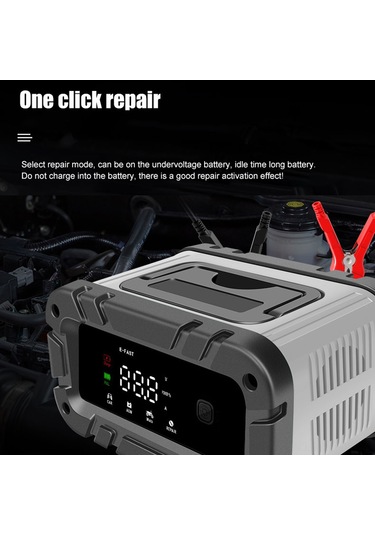 Tenfowee Akıllı 12v Motosiklet Ve Araç Şarj Cihazı - Otomatik Durdurma, Çoklu Koruma, Dijital Ekran, Sessiz Soğutma 111 Karakter