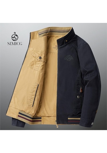 Simicg Ters Çevrilebilir Erkek Ceket Mavi - Haki