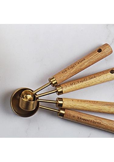 Kesoto 4 Parça Paslanmaz Çelik Kaşık Seti - Altın