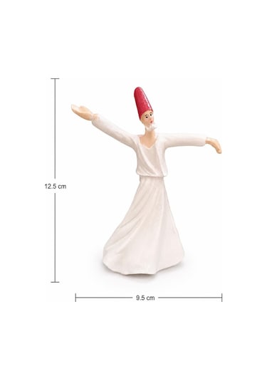 Semazen Biblo Dekoratif Obje Beyaz Mini Masa Üstü Süs Biblosu