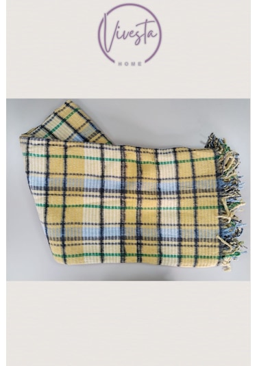 Yumuşacık Scotch Battaniye 150 200 Cm Sıcak, Şık Ve Konforlu Tasarım Sarı - Yeşil