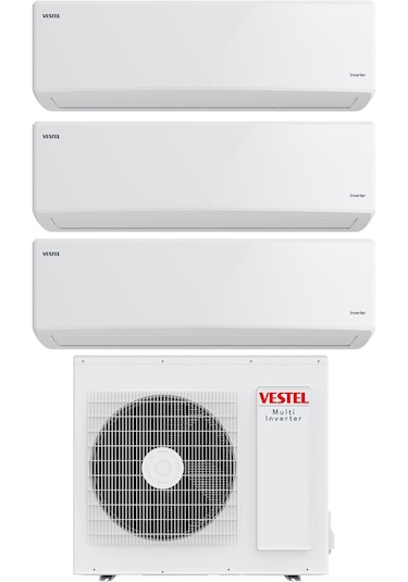 Vestel Flora Doğa 1 Dış + 3 İç Ünite (9+9+12) Duvar Tipi Multi Inverter Plus Klima