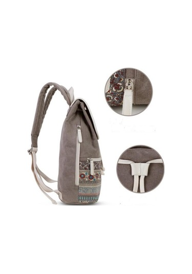 Ganzhoushop Sırt Sırt Kanvas Kadın Kadın İşlevli Çok Çantası Çantası Çanta Black Jb Siyah