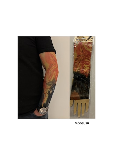 Giyilebilir Dövme 3 Çift 6 Adet Kol Çorap Dövmesi Sleeve Tattoo Set19