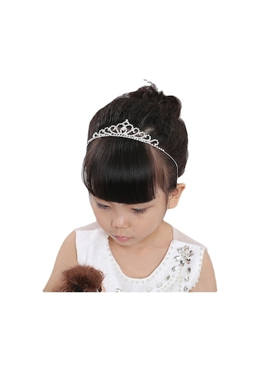 Chavin Taşlı Prenses Çocuk Tacı Kına Düğün Tacı Taç es38 Gümüş