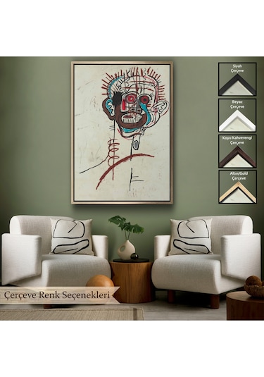 Çerçeveli Jean-michel Basquiat - İsimsiz Tablo - Untitled-7441