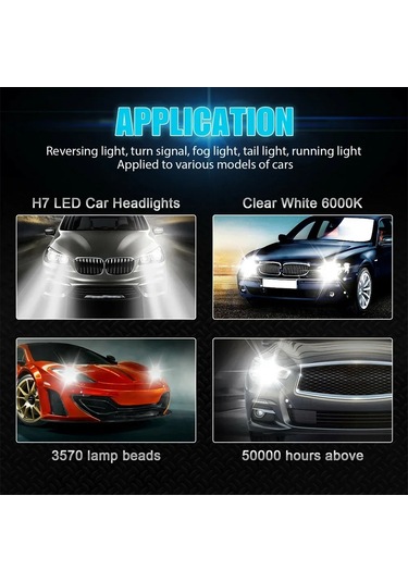 4 Adet H7 Led Far Ampuller Yüksek Düşük Işın 6000k Süper Beyaz Işıklar Araba Sis 6500k H4/9003/hb2 Hi/lo 1 Piece Set