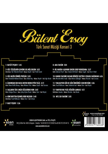 Bülent Ersoy - Türk Sanat Müziği Konseri 3 Cd