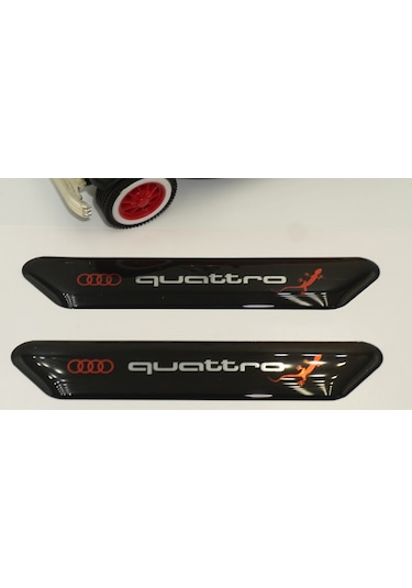 Audi Quattro Gecko Logo Çamurluk Yanı ve Ayna Metalize Damla Dese