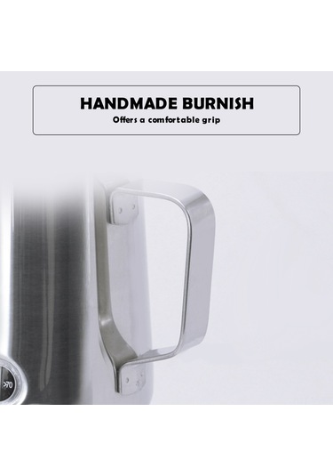 Reedark Profesyonel 304 Paslanmaz Çelik Süt Köpürtme Kabı - Sıcaklık Göstergeli Barista Seti 600ml/350ml Diğer