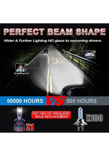 Flybuy Hyundai 300w H1 H4 H7 H11 Araba Far Ampulü 6500k Led Canbus H8 9005 9006 Hb3 6500k Super 9005/hb3 12 Led Far Ampulü 12