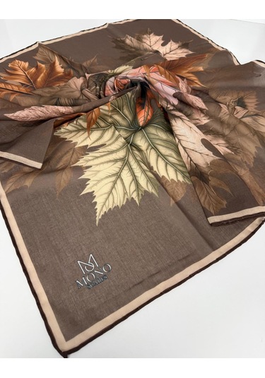Mono Scarfs Soft Pamuk Eşarp-90 X 90 -06109 Kahverengi