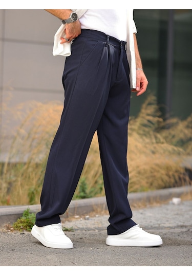 Baggy Kumaş Pantolon Lacivert