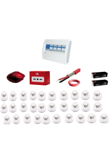 30 Bölgeli Konvansiyonel Sertifikalı Yangın Alarm Seti