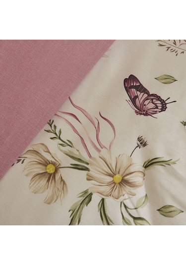 Sarah Anderson Butterflora Çift Kişilik Nevresim Takımı Somon SOMON