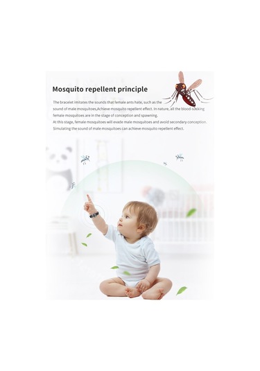 Vkemall F8 Ultrasonik Sivrisinek Kovucu Elektronik Sivrisinek Kovucu Bileklik Açık Hava Taşınabilir Saat Sivrisinek Kovucu Saat Siyah