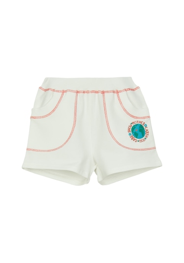 Lovetti Ekru Kız Çocuk Dünya Baskılı Iki Iplik Şort 7898E002 Ekru