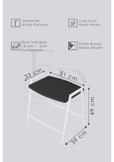 Zigon Sehpa , Aden 3'lü Tepsi Zigon Sehpa Takımı Beyaz Metal - Barok Tabla Beyaz-barok