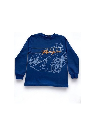 Erkek Çocuk Racing Sweatshirt-14666 Lacivert