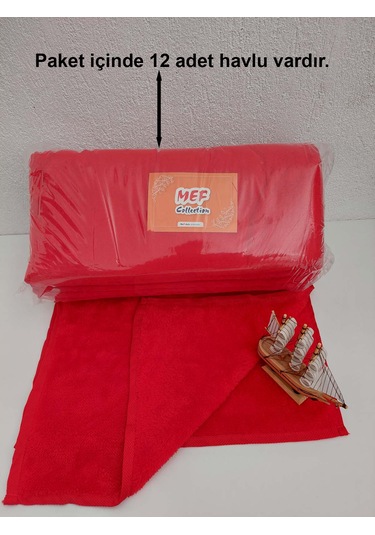 Mikrofiber Saç Havlusu Boya Tutmayan Kuaför Havlusu Kırmızı 50 x 90 CM