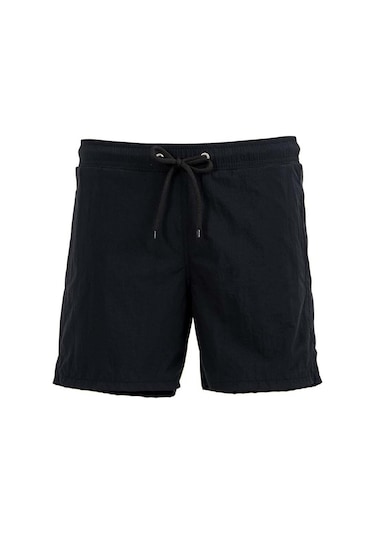 Siyah Su İtici Özellikli Naylon Kumaş Düz Renk Basic Erkek Plaj Deniz Şort Mayo - 540-siyah 001