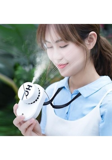 Kablosuz Boyun Bandı Fan Mini Taşınabilir Boyun Bandı Fan Usb Şarj Edilebilir 2000 Mah Pil Açık Sprey Ofis Home Için El Fan Fanlar 8894 Beyaz