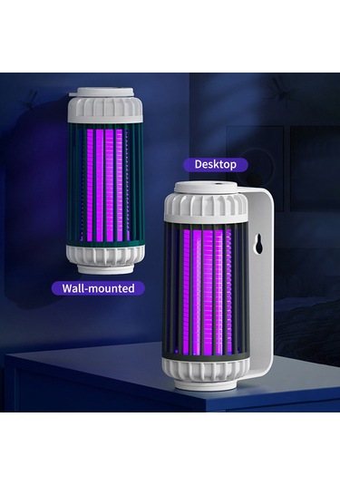 Aubyhe Gri Usb Şarjlı 1200mah Sessiz Elektrikli Mus Derleyici Işık - Duvar/masa Üstü Montajlı, Mus Öldürücü Ve Islak Işık Modu, 2022 Yeni Model