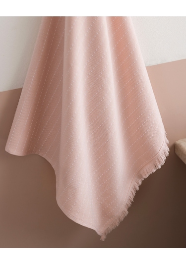 Eleta Pamuklu Yüz Havlusu - Pudra 8684427190593 Pudra