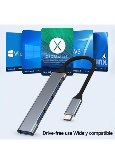 Magnet 4 Bağlantı Noktalı - 4'ü 1 Arada Usb Hub 1x Usb 3.0 Ve 3x