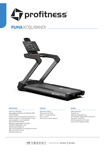 Profitness Puma Koşu Bandı