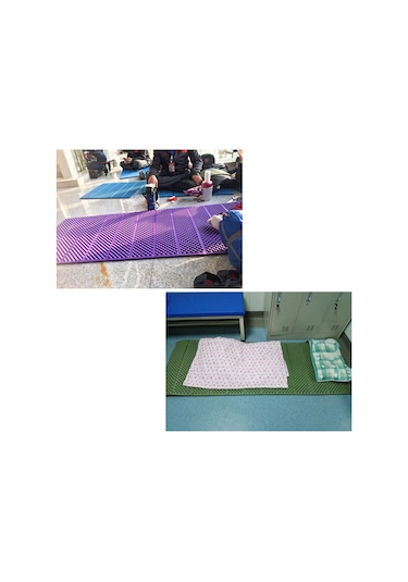 Padalink Xpe Materyal Ultra Hafif Katlanabilir Yumurta Hücre Desenli Konforlu Kamp, Yoga, Yürüyüş İçin Nem Engelleme Matı Mavi-siyah Çok Renkli