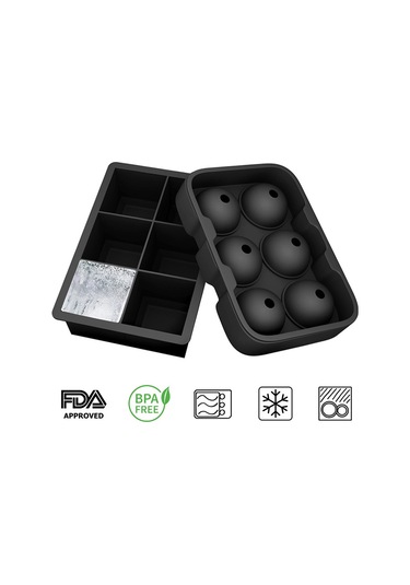 Suofeng 6'li Kare Silikon Buz Kalıbı - Ev & Bar Kullanımı İçin Dayanıklı Çok Renkli