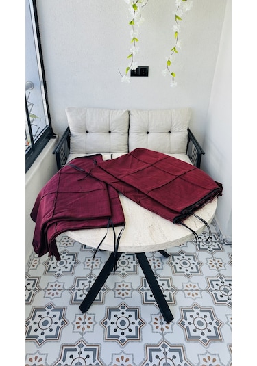 Bahçe Balkon Takımı Minder Kılıfı 1 Adet Bordo