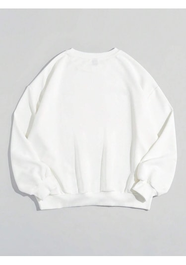 Kod Adr-shen Ezwear Letter Graphic Drop Shoulder Oversized Sweatshirt-trzksw215 Çok Renkli