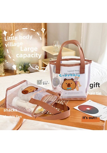 Springsun Cute Kapibara Desenli Ağ Çanta - Seyahat, Plaj Ve Dış Etkinlikler İçin Pratik Depolama Çantası