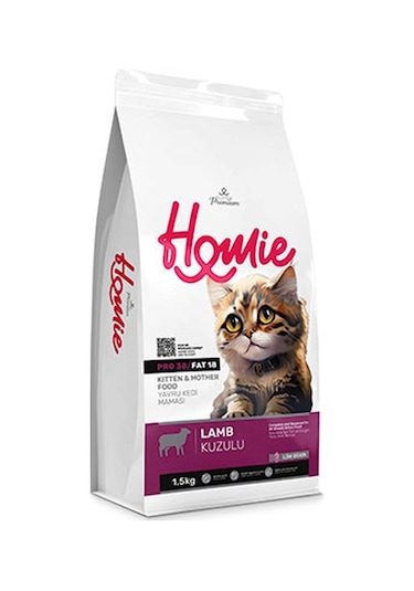 Homie Mother & Baby Anne ve Bebek Kediler İçin Kuzulu Kedi Maması 1500 G