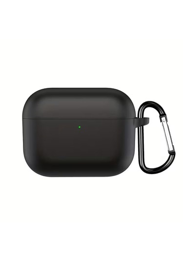 Airpods Pro 3 2025 Uyumlu Mat Silikon Kılıf 1 Kalite +kanca Siyah