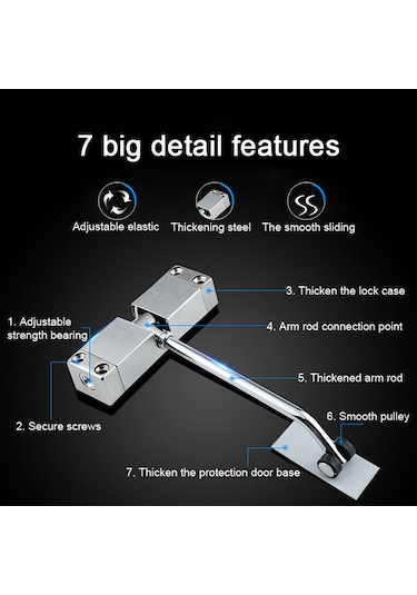 Paslanmaz Çelik Basit Kapı Kapatıcı Ev Otel Ofis Otomatik Yay Kapı Kapatıcı Cihaz Pratik Donanım Araçları Kolay Kurulum Kapı Kapatma Cihazı