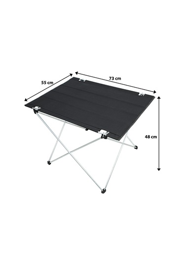 Katlanabilir Kumaş Kamp Ve Piknik Masası - Siyah - Geniş Model - Siyah