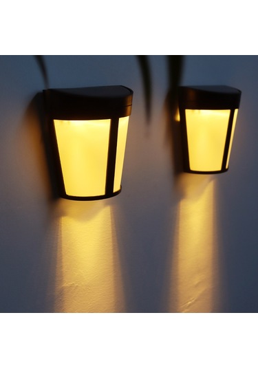 Hombey Güneş Enerjili 6 Led Dış Mekan Yarıçember Duvar Lambası - Işık Kontrollü Ip65 Su Geçirmez 1000mah Pil Isı Beyaz Işık Diğer