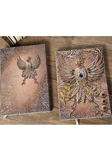 Deri Defter 3D Kabartmalı Adam-Gümüş